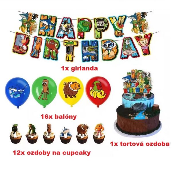 30-dielny párty set Italian Brainrot Tralalero Tralala